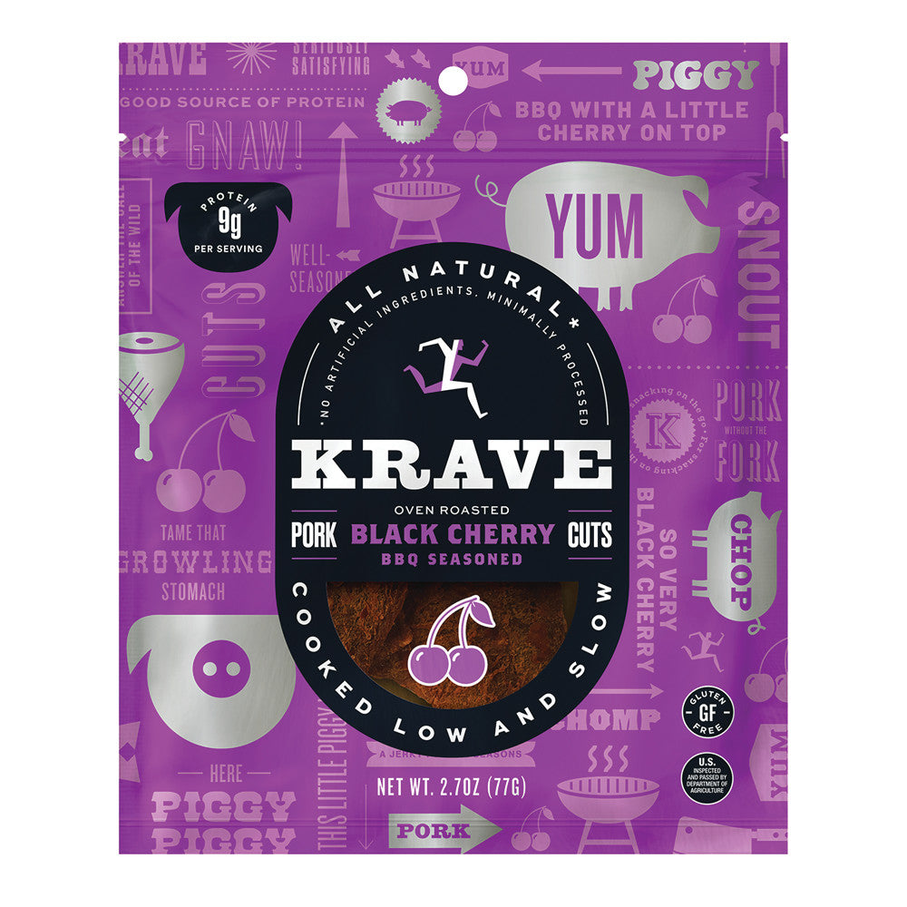 Wholesale Krave Black Cherry Bbq Pork Jerky 2.7 Oz Bag- Bulk
