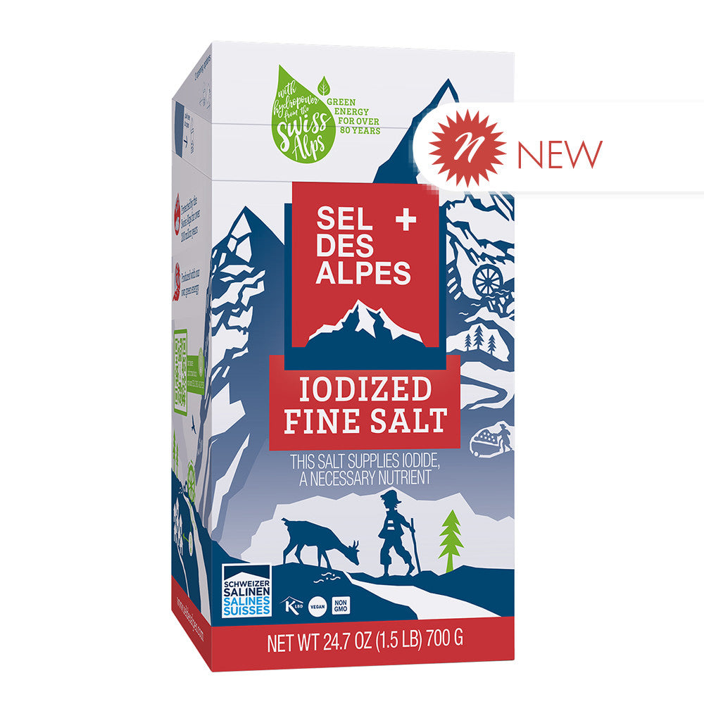 Wholesale Sel Des Alpes Iodized Fine Salt 24.7 Oz Box-10ct Case Bulk