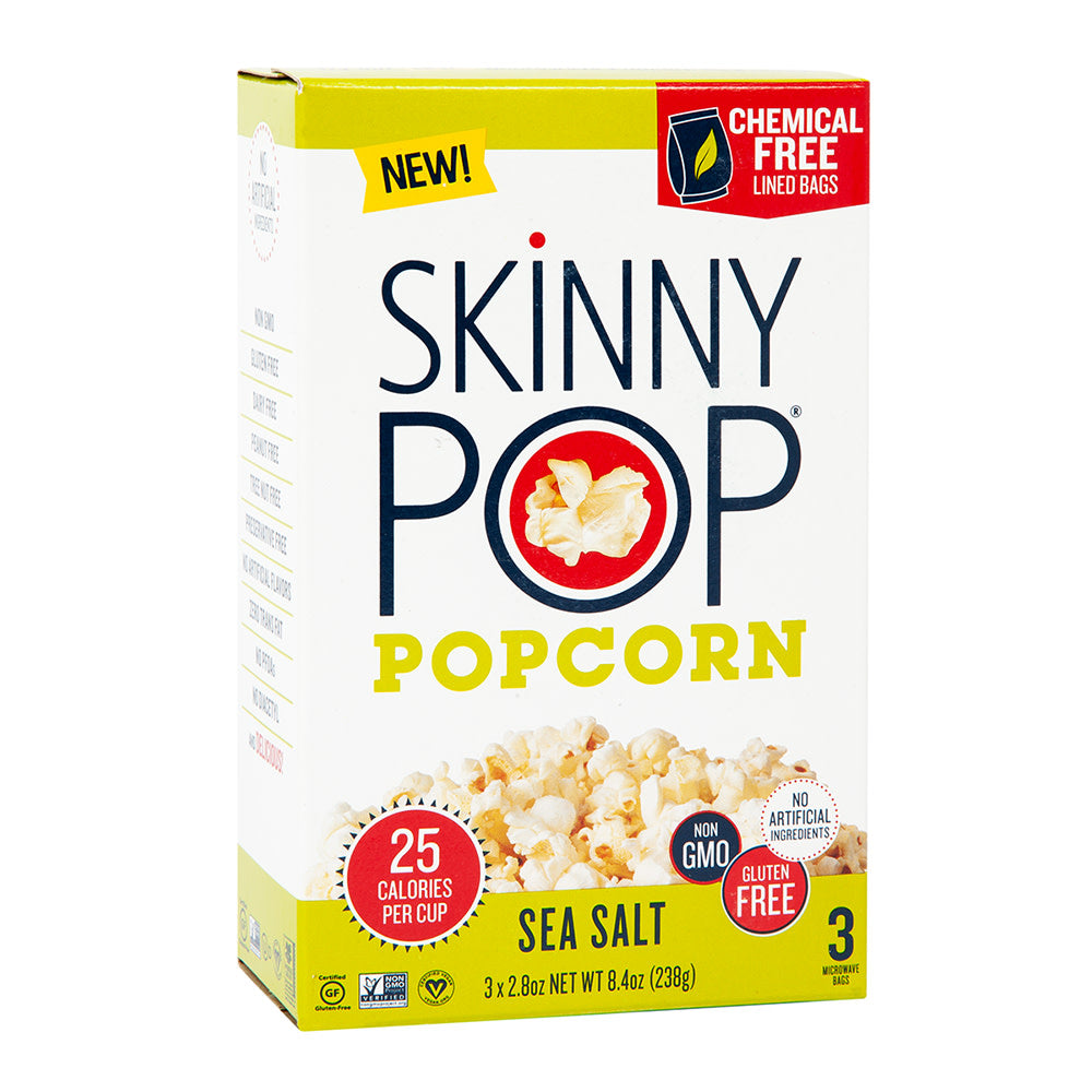 Wholesale Skinnypop Microwave Sea Salt Popcorn 8.4 Oz Box-12ct Case Bulk