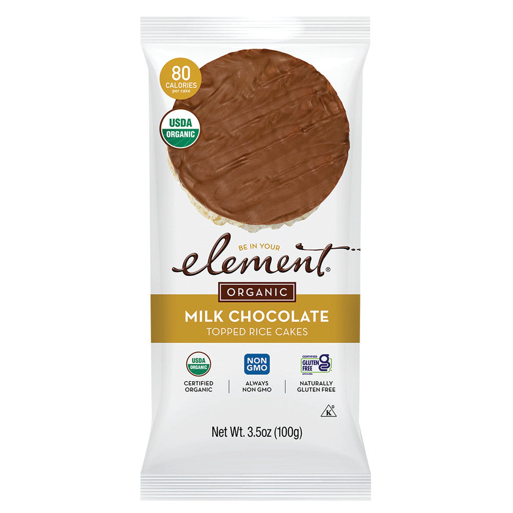 Wholesale Element Organic Milk Chocolate Rice Cakes 6 Ct 3.5 Oz-6ct Case Bulk