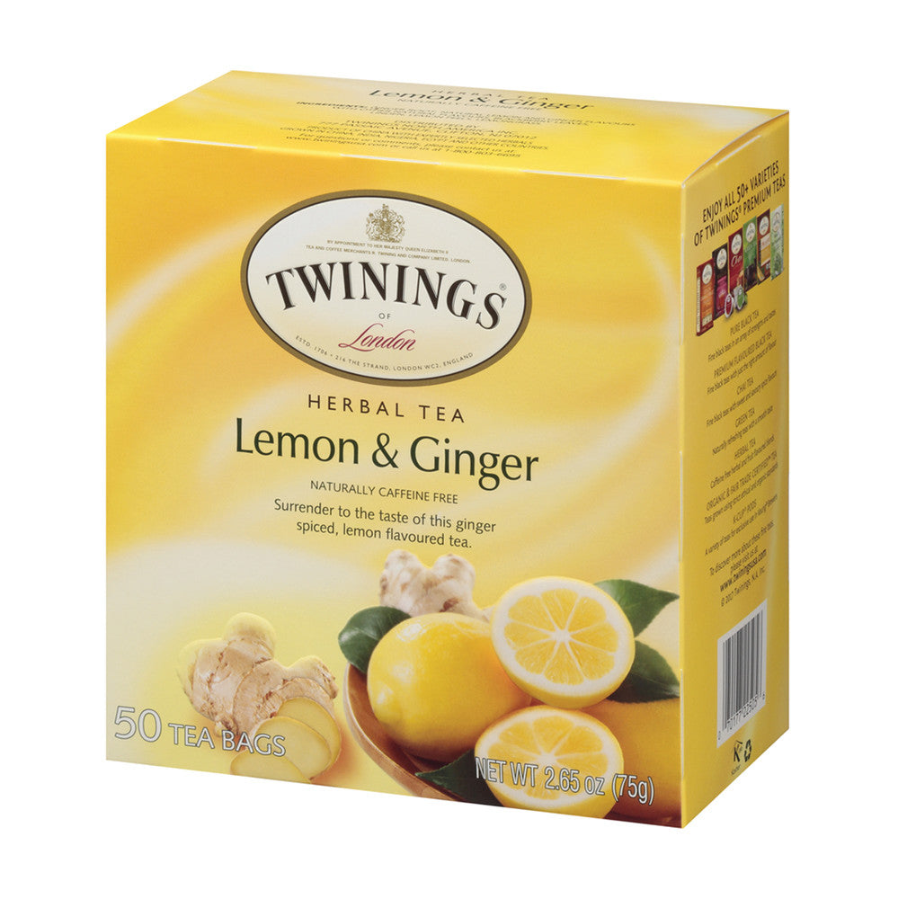 Wholesale Twinings Lemon & Ginger Herbal Tea 50 Ct Box-6ct Case Bulk