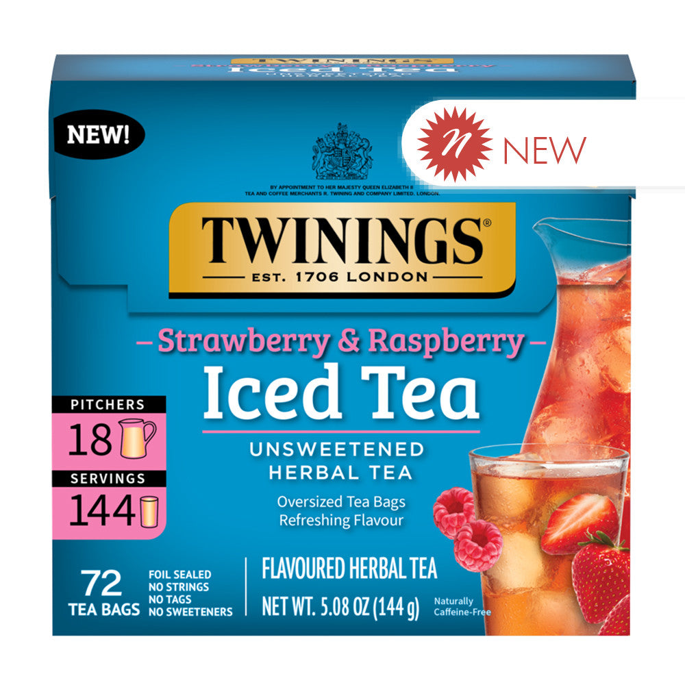 Wholesale Twinings Iced Tea Strawberry & Raspberry 72 Ct Box-6ct Case Bulk