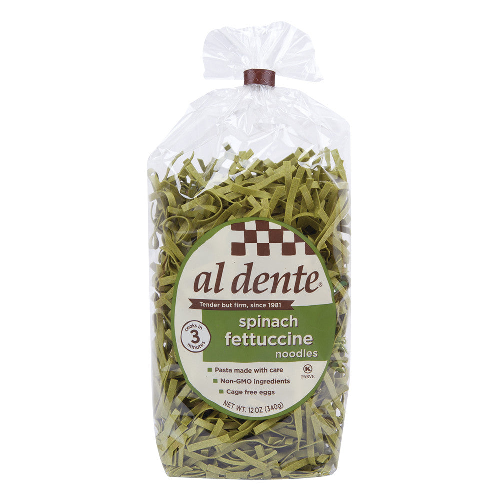 Wholesale Al Dente Spinach Fettuccine Pasta 12 Oz Bag- Bulk