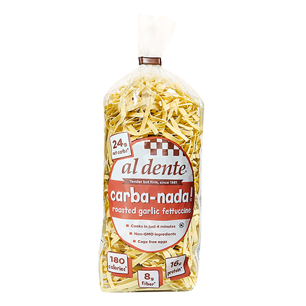 Al Dente Carba Nada Roasted Garlic Fettucine Pasta 10 Oz Bag