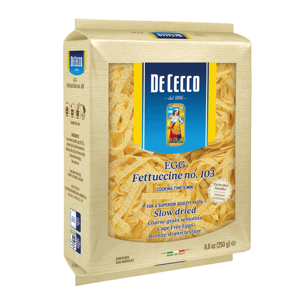Wholesale De Cecco Fettuccine Egg Special Cut Pasta 8.8 Oz Box # 103- Bulk