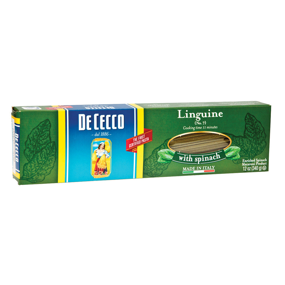 De Cecco Linguine With Spinach Pasta 12 Oz Box