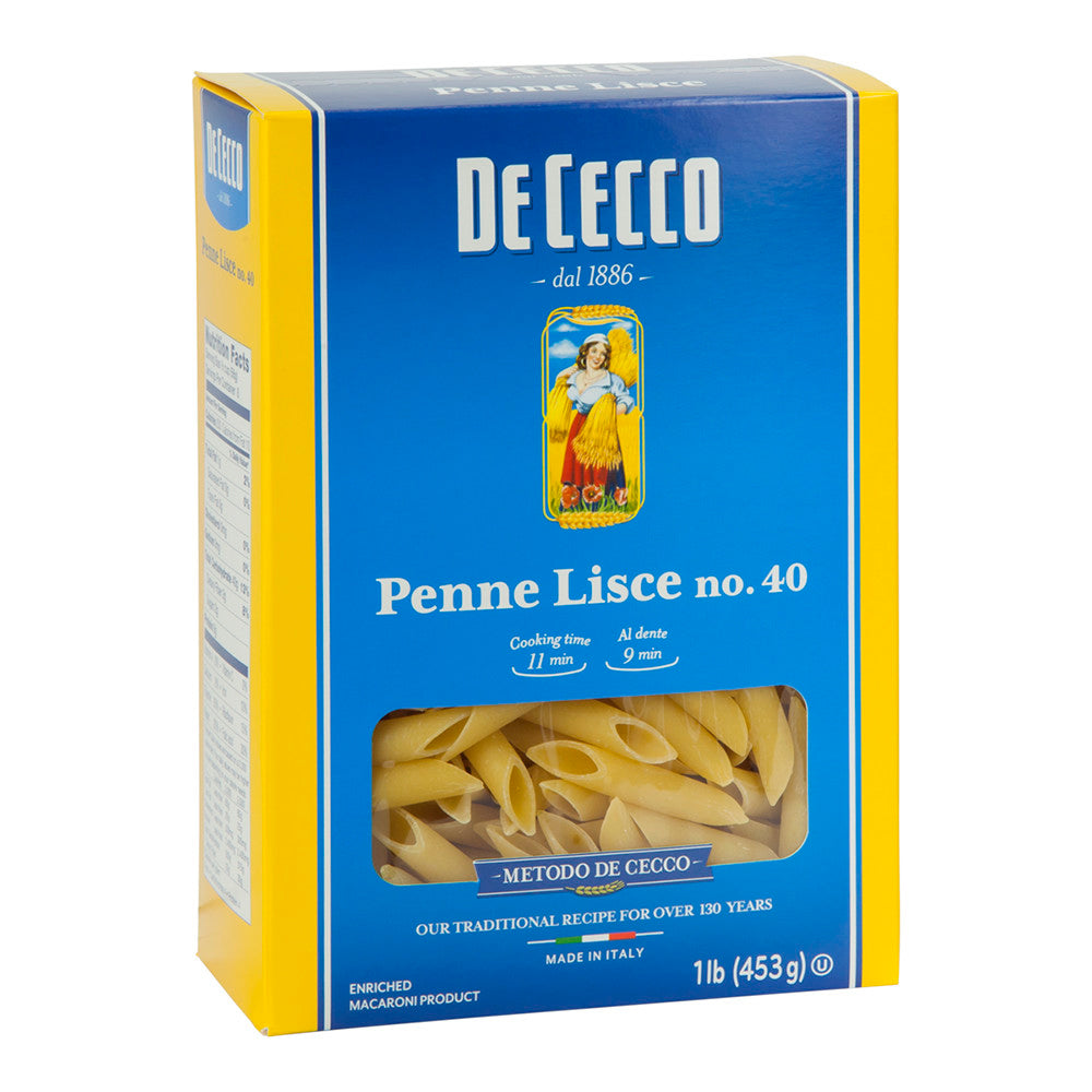 Wholesale De Cecco Penne Lisce Pasta 16 Oz Box # 40- Bulk