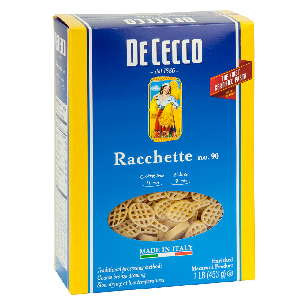 De Cecco Racchette Pasta 16 Oz Box # 90