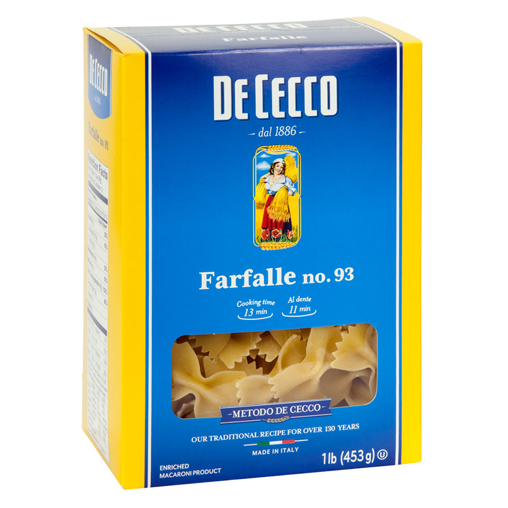 Wholesale De Cecco Farfalle Pasta 16 Oz Box # 93- Bulk