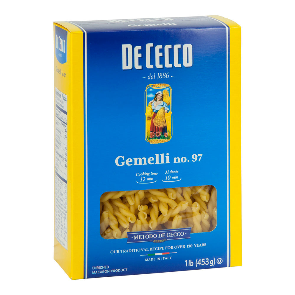 Wholesale De Cecco Gemelli Pasta 16 Oz Box # 97-12ct Case Bulk