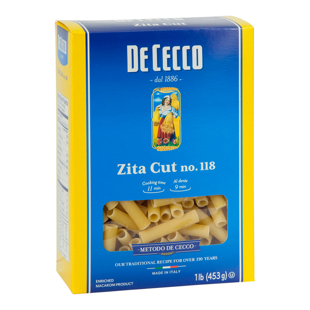 De Cecco Zita Cut Lisce Pasta 16 Oz Box # 118