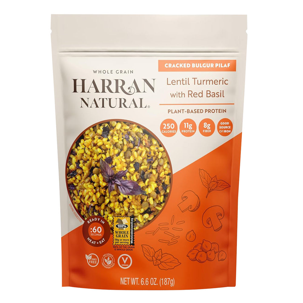 Wholesale Harran Natural Cracked Bulgar Lentil Tumeric Red Basil Pilaf 6.6 Oz Pouch-8ct Case Bulk