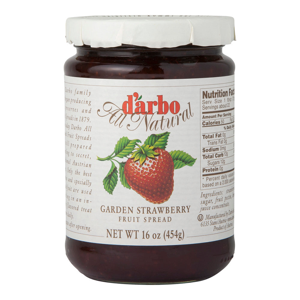 Wholesale D'Arbo Garden Strawberry Fruit Spread 16 Oz Jar- Bulk