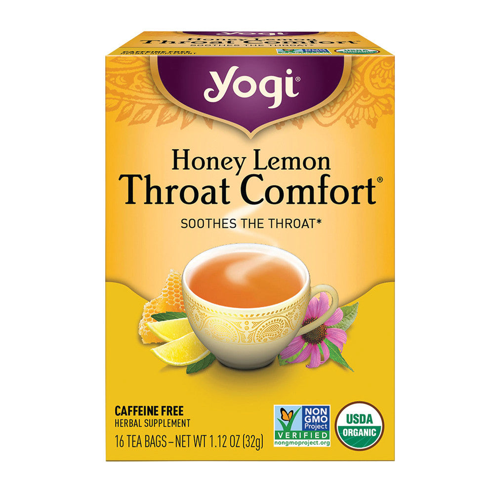 Wholesale Yogi Tea Honey Lemon Throat Comfort 16 Ct Box-6ct Case Bulk