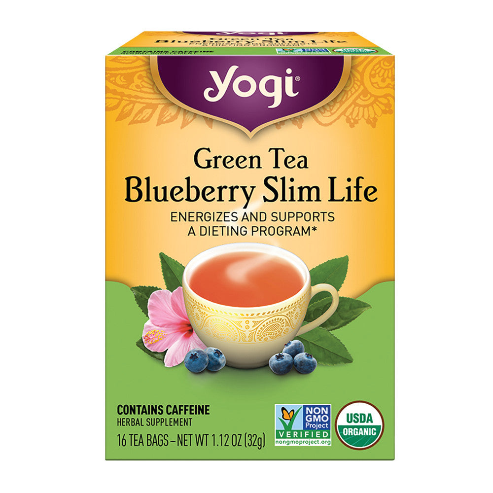 Wholesale Yogi Tea Green Blueberry Slim Life 16 Ct Box-6ct Case Bulk