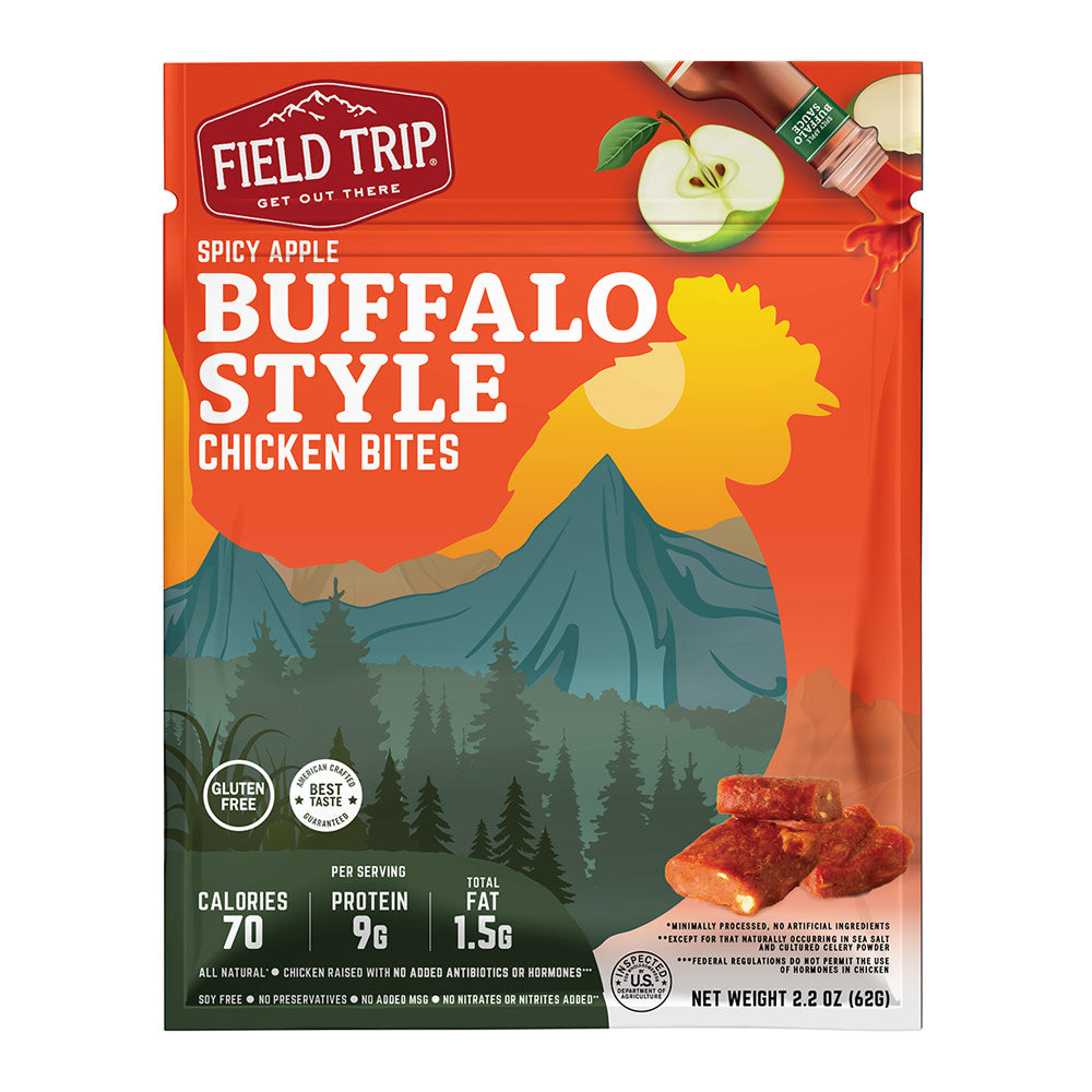 Wholesale Field Trip Spicy Buffalo Apple Chicken Bites 2.2 Oz Peg Bag-9ct Case Bulk