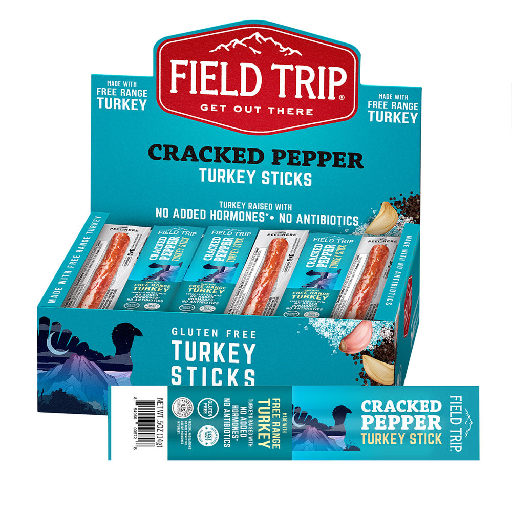 Wholesale Field Trip Mini Turkey Stick Cracked Pepper 0.5 Oz- Bulk