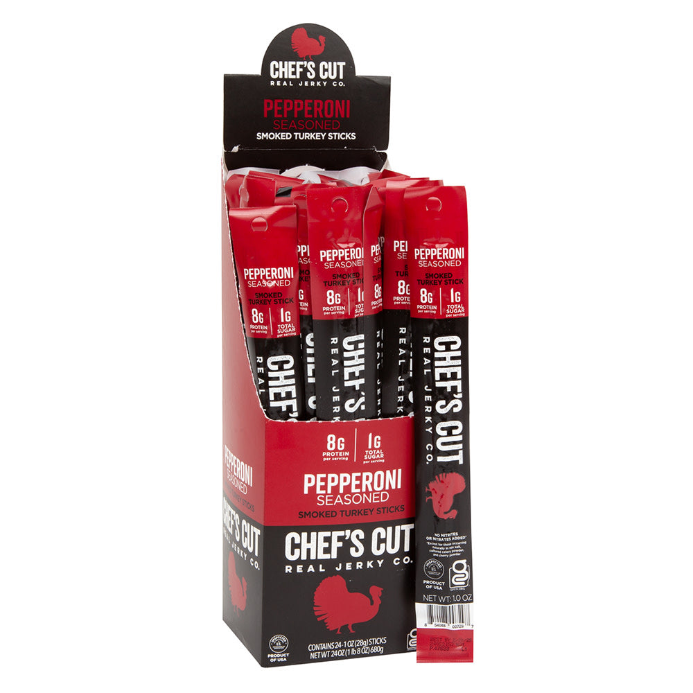 Wholesale Chef’S Cut Pepperoni Turkey Snack Sticks 1 Oz- Bulk