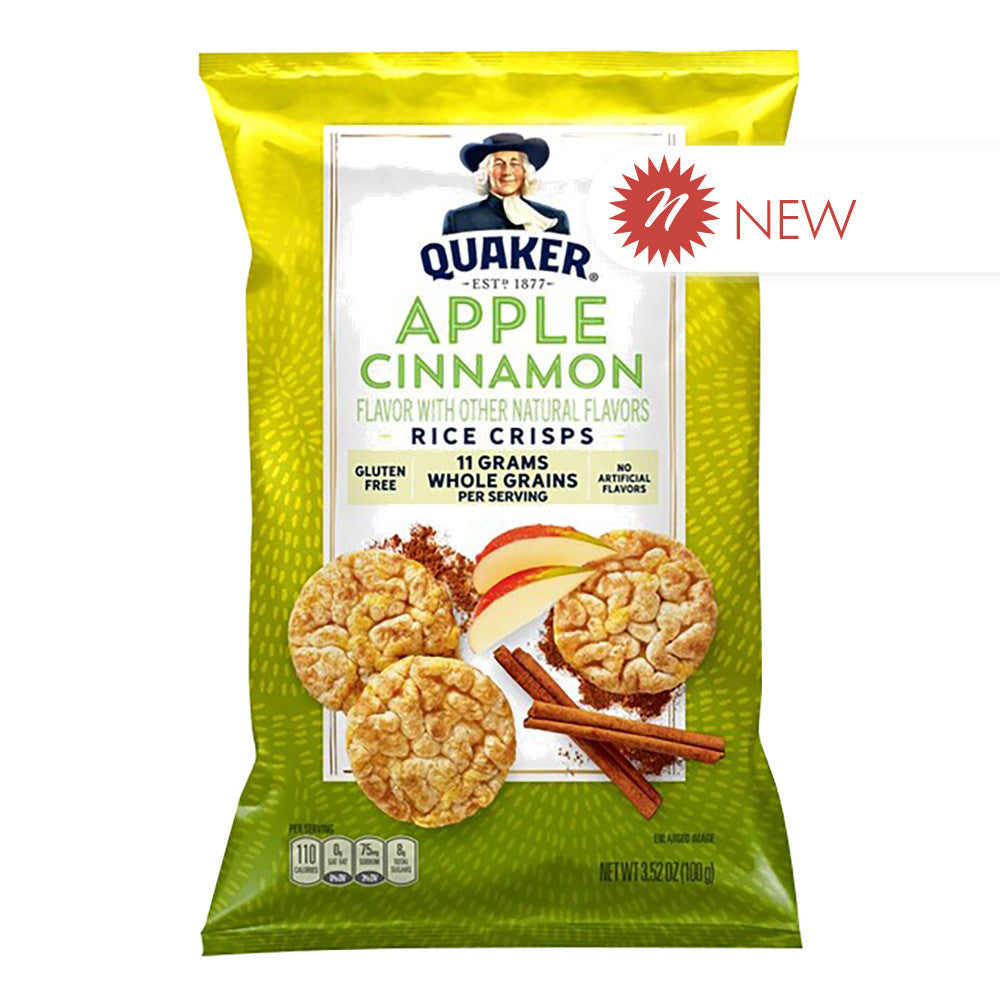Wholesale Quaker - Popped Rice Crisps Apple Cinnamon - 3.52Oz- Bulk