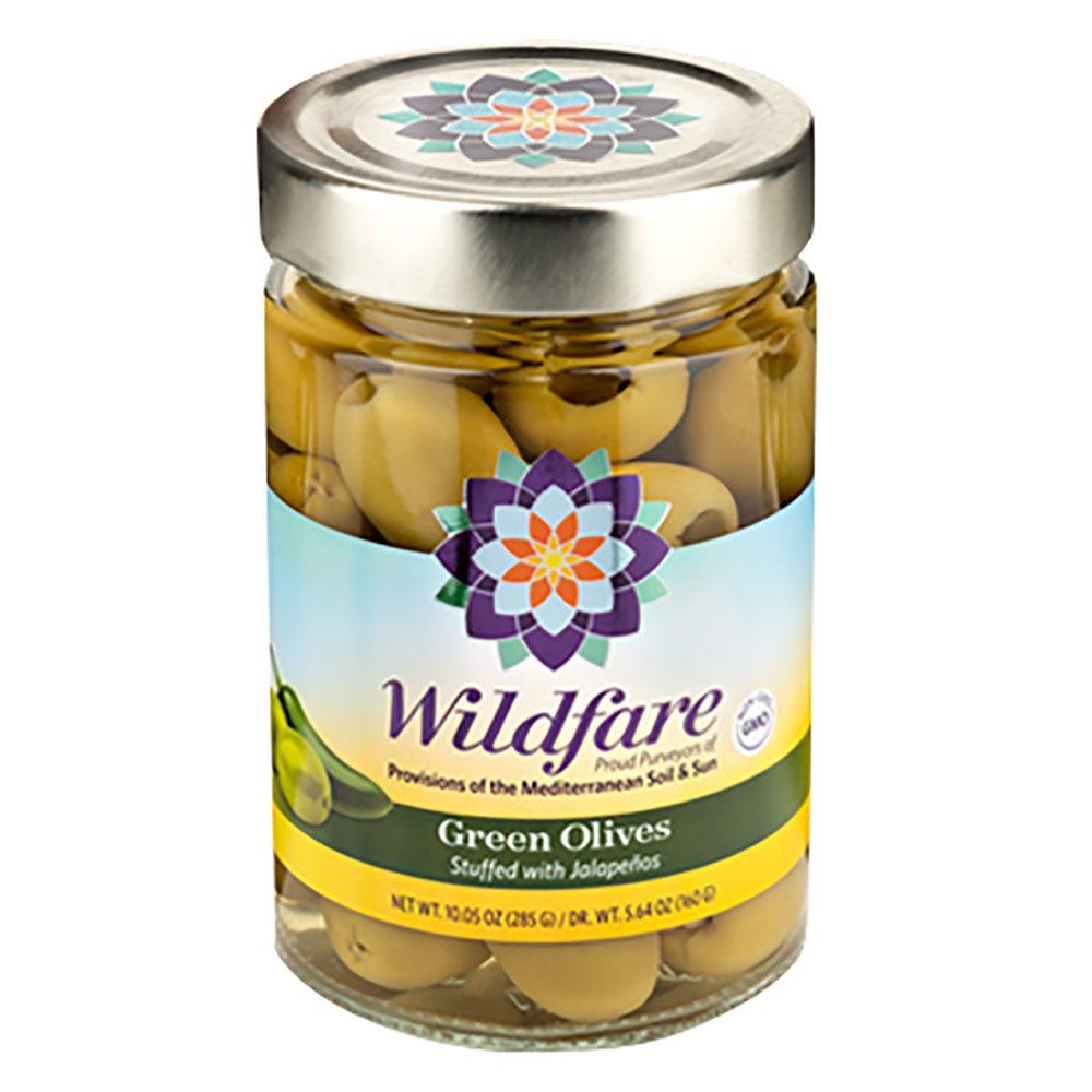 Wholesale Wildfare Green Olives With Jalapeno 10.05 Oz Jar-6ct Case Bulk