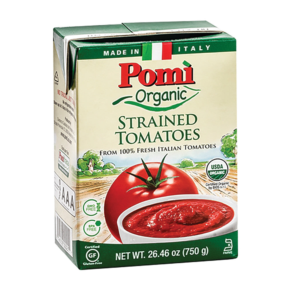 Wholesale Pomi Organic Strained Tomatoes 26.46 Oz-12ct Case Bulk