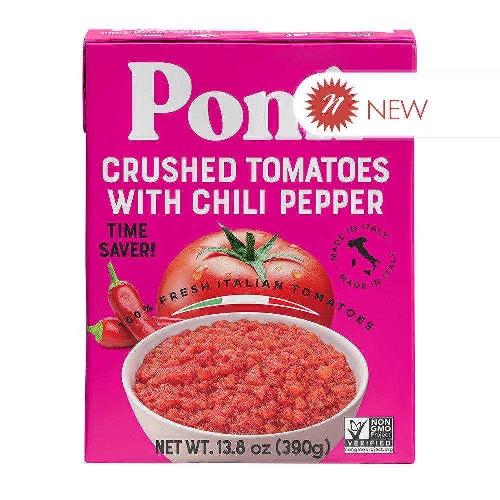 Wholesale Pomi Crushed Tomatoes With Chili Pepper 13.8 Oz Box- Bulk