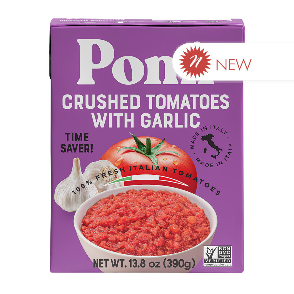 Wholesale Pomi Crushed Tomatoes With Garlic 13.8 Oz Box- Bulk