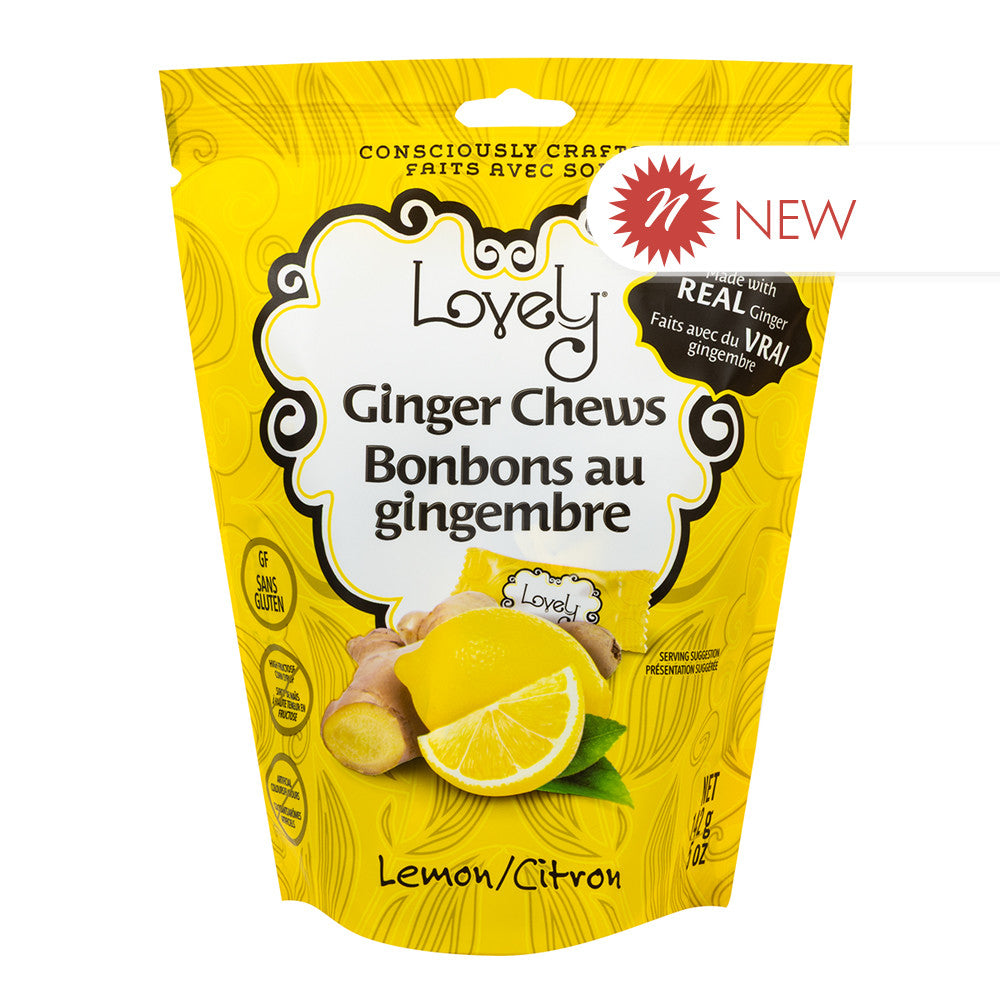 Wholesale Lovely Candy - Ginger Chews Lemon - 5Oz- Bulk