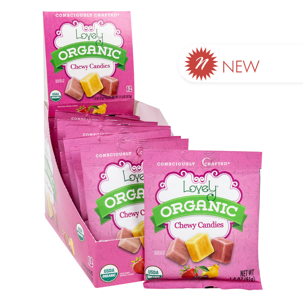 Wholesale Lovely Candy - Organic Frui Chews - 1.8Oz- Bulk