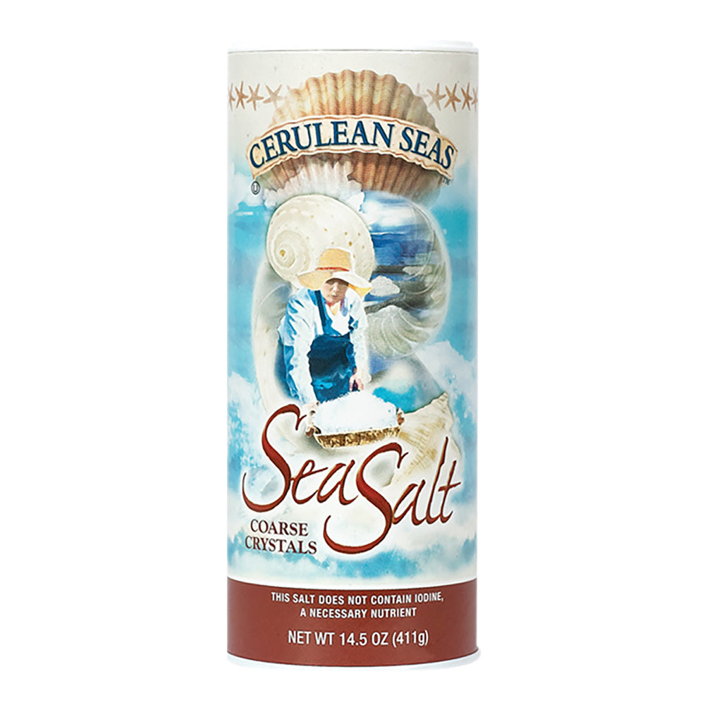 Wholesale Cerulean Seas Coarse Sea Salt 14.5 Oz Canister-12ct Case Bulk