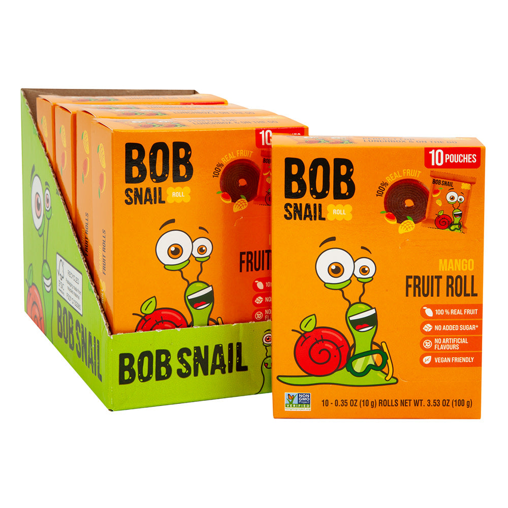 Wholesale Bob Snail Mango Fruit Roll 3.53 Oz Wrap 10 Count Box- Bulk