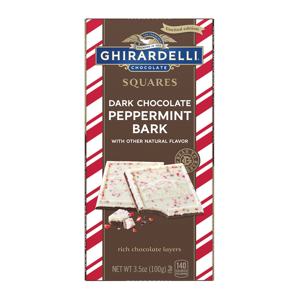 Wholesale Ghirardelli Dark Chocolate Peppermint Bark 3.5 Oz Bar-16ct Case Bulk