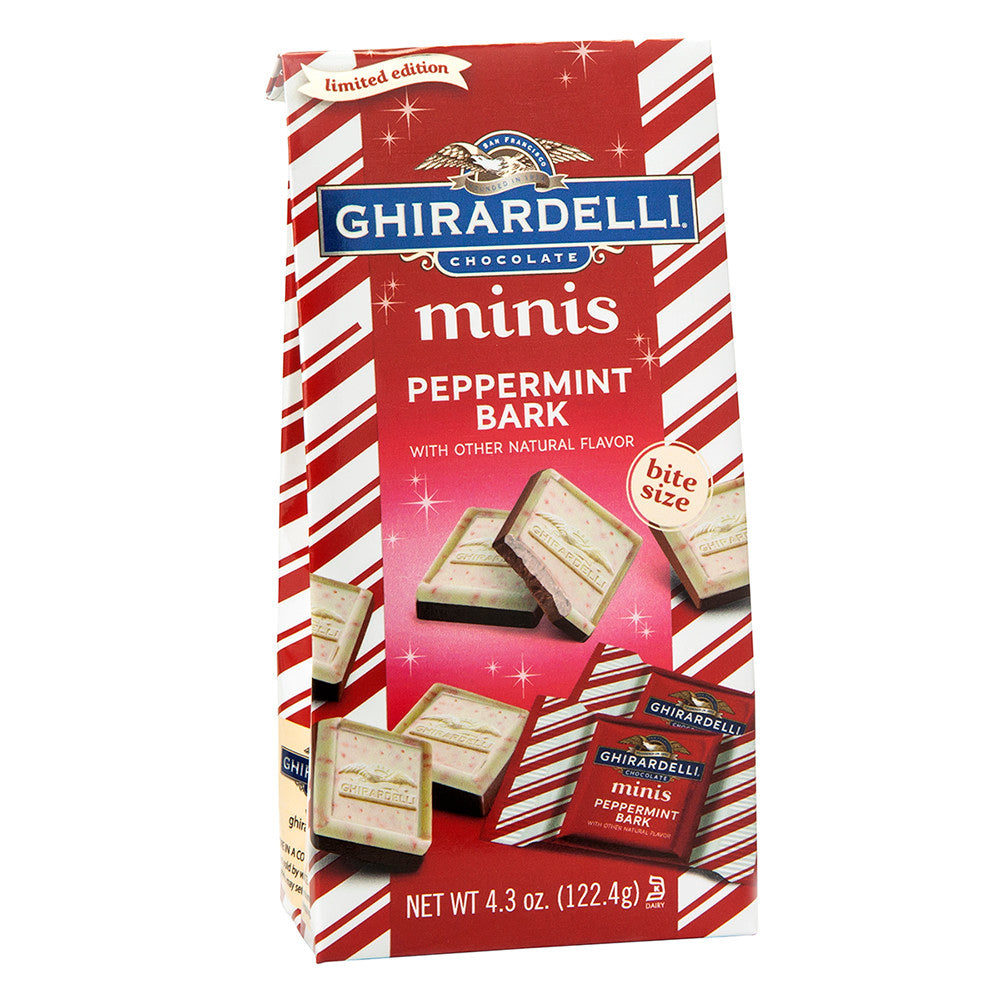 Wholesale Ghirardelli Mini Peppermint Bark Squares 4.3 Oz Bag-18ct Case Bulk