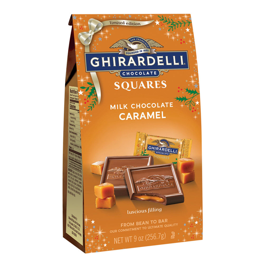 Wholesale Ghirardelli Holiday Milk Chocolate Caramels 9 Oz Large Bag-12ct Case Bulk