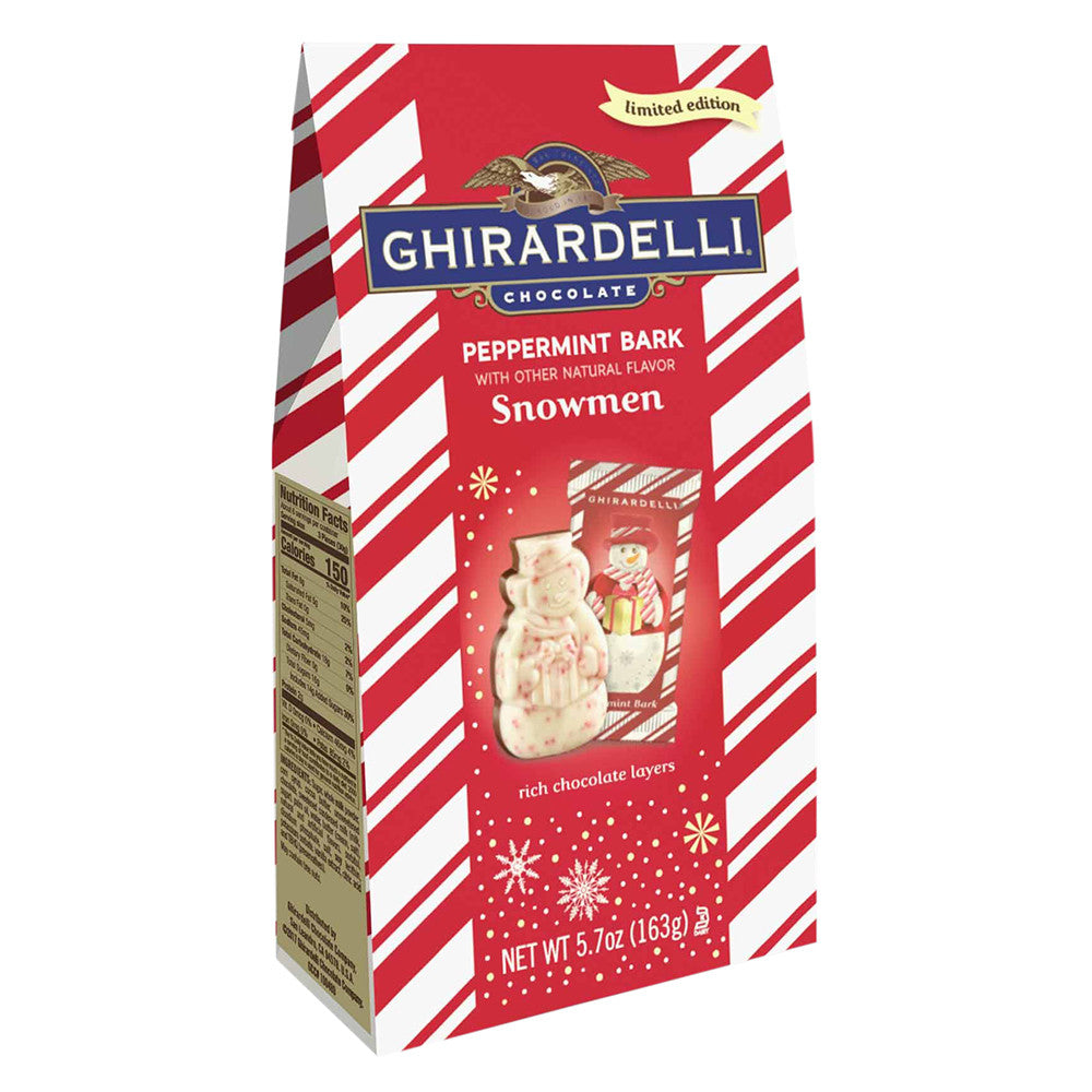 Wholesale Ghirardelli Peppermint Bark Snowmen 5.7 Oz Bag-12ct Case Bulk