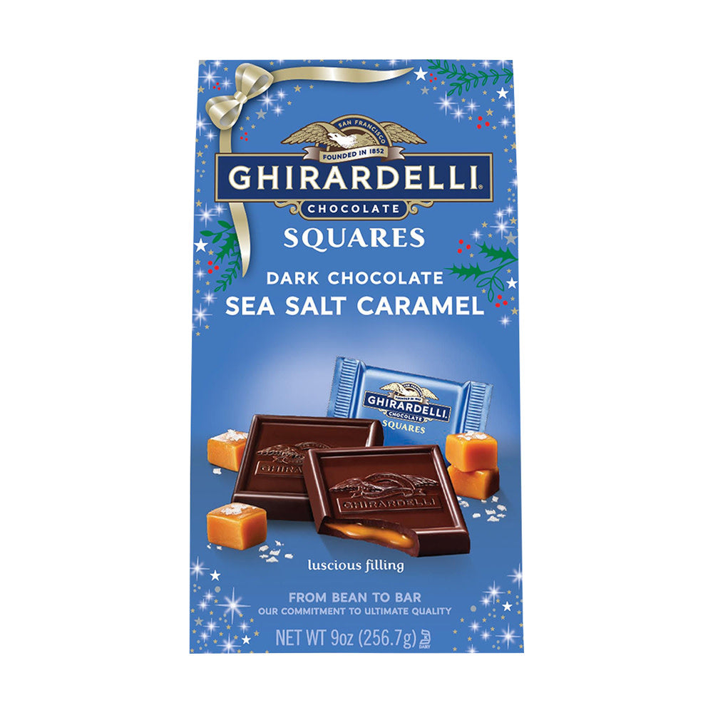 Wholesale Ghirardelli Dark Chocolate Sea Salt Caramel Square 9 Oz Large Bag-12ct Case Bulk