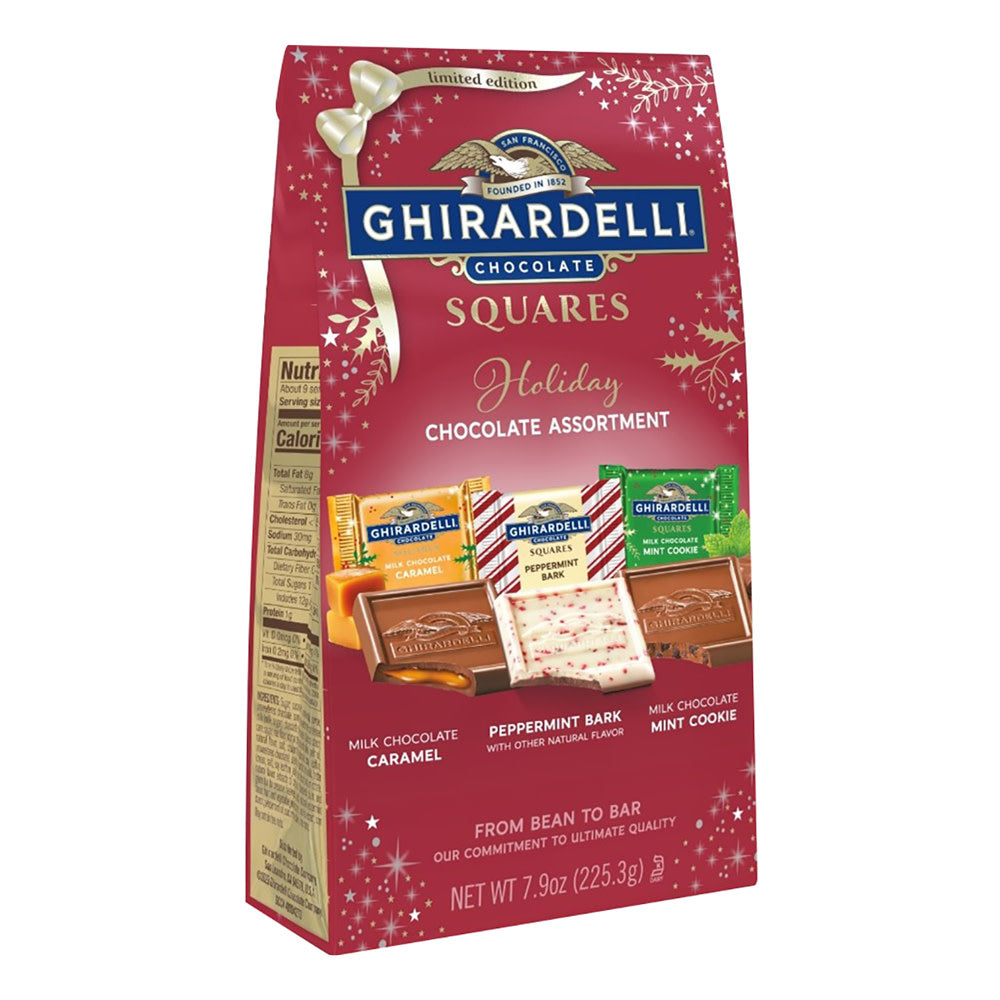 Wholesale Ghirardelli Assorted Holiday Chocolate Squares Large 7.9 Oz Bag-12ct Case Bulk