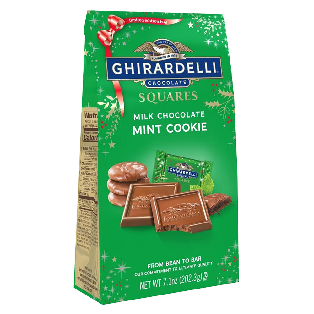 Wholesale Ghirardelli Mint Cookie Chocolate Squares Large 7.1 Oz Bag- Bulk