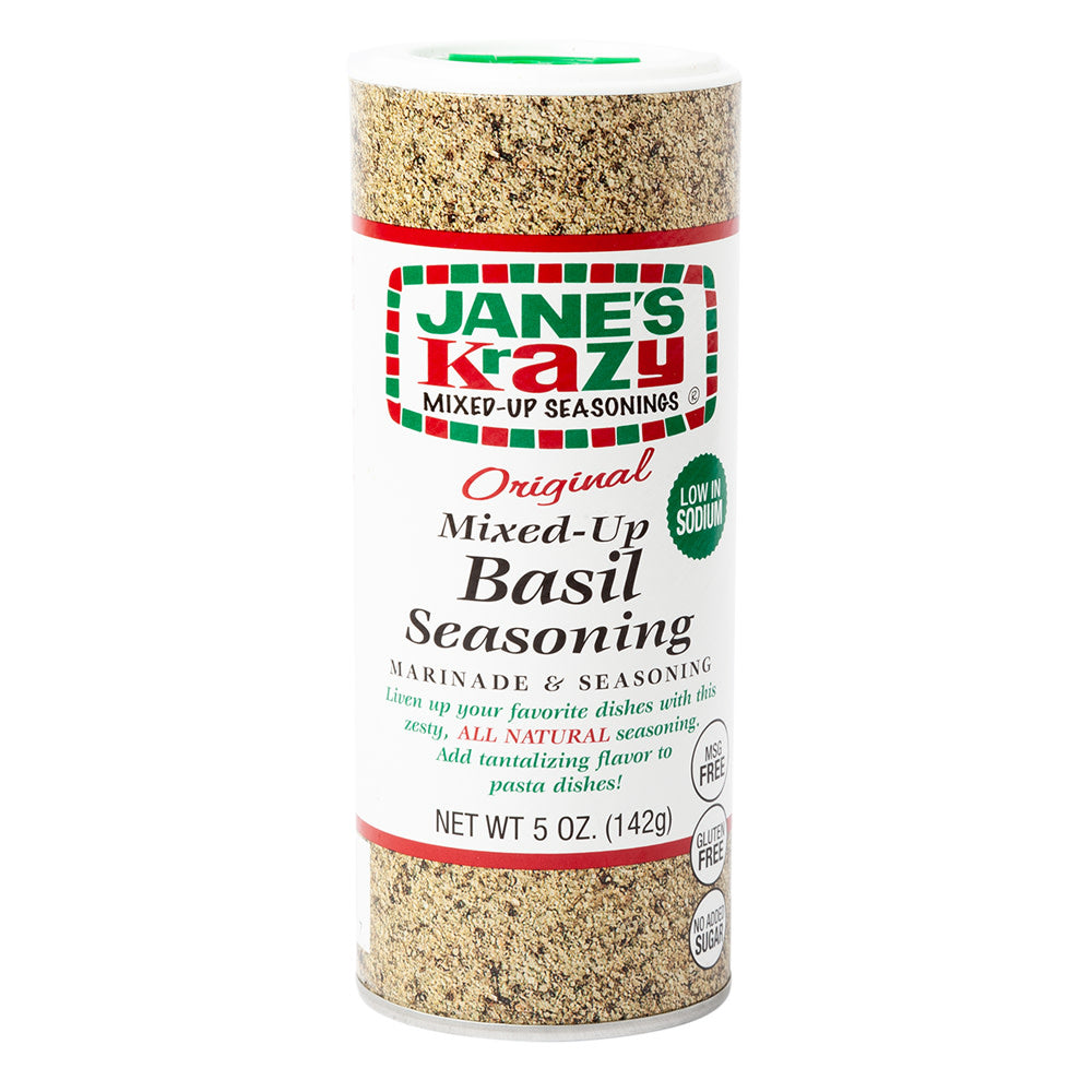 Wholesale Jane'S Krazy Mixed Up Basil Seasoning 5 Oz Shaker-12ct Case Bulk