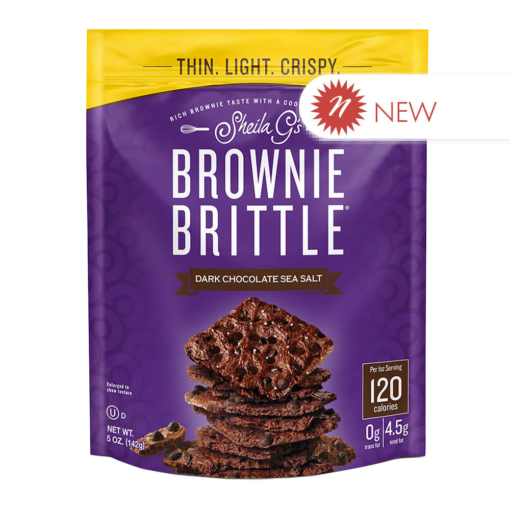 Sheila G'S Brownie Brittle Dark Chocolate Sea Salt 5 Oz Bag