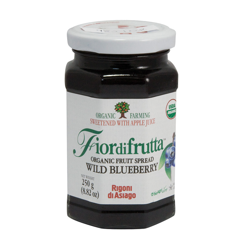 Wholesale Fiordifrutta Organic Wild Blueberry Fruit Spread 8.82 Oz Jar-6ct Case Bulk