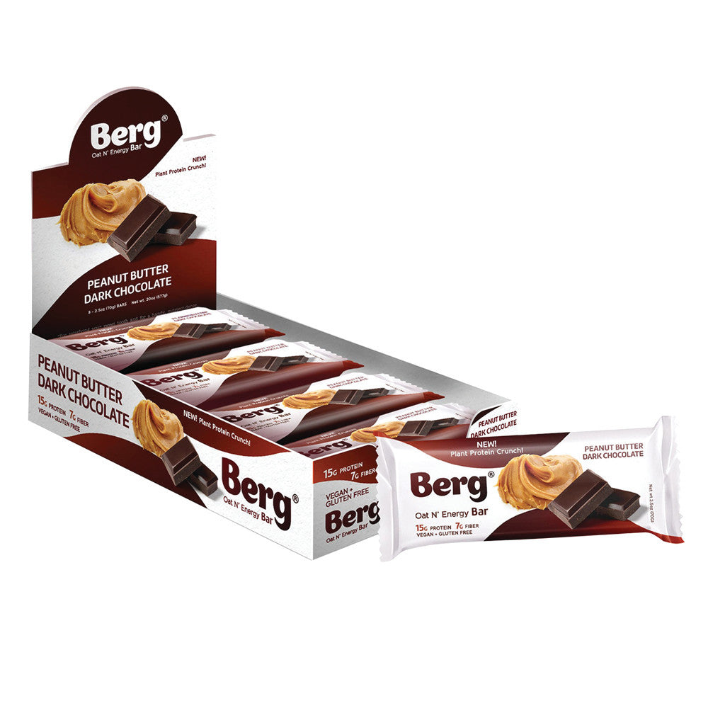 Wholesale Berg Oat N' Energy Peanut Butter Dark Chocolate 2.5 Oz Bar- Bulk