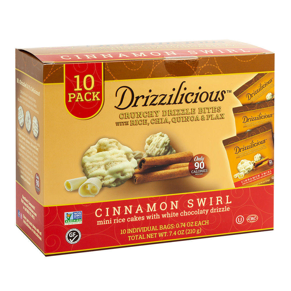 Drizzilicious Drizzle Bite Cinnamon Swirl 7.4 Oz Bags 10 Ct