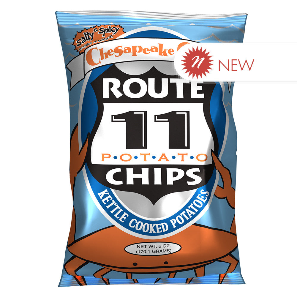 Wholesale Route 11 - Chesapeake Crab Potato Chips - 6Oz - Pk12- Bulk