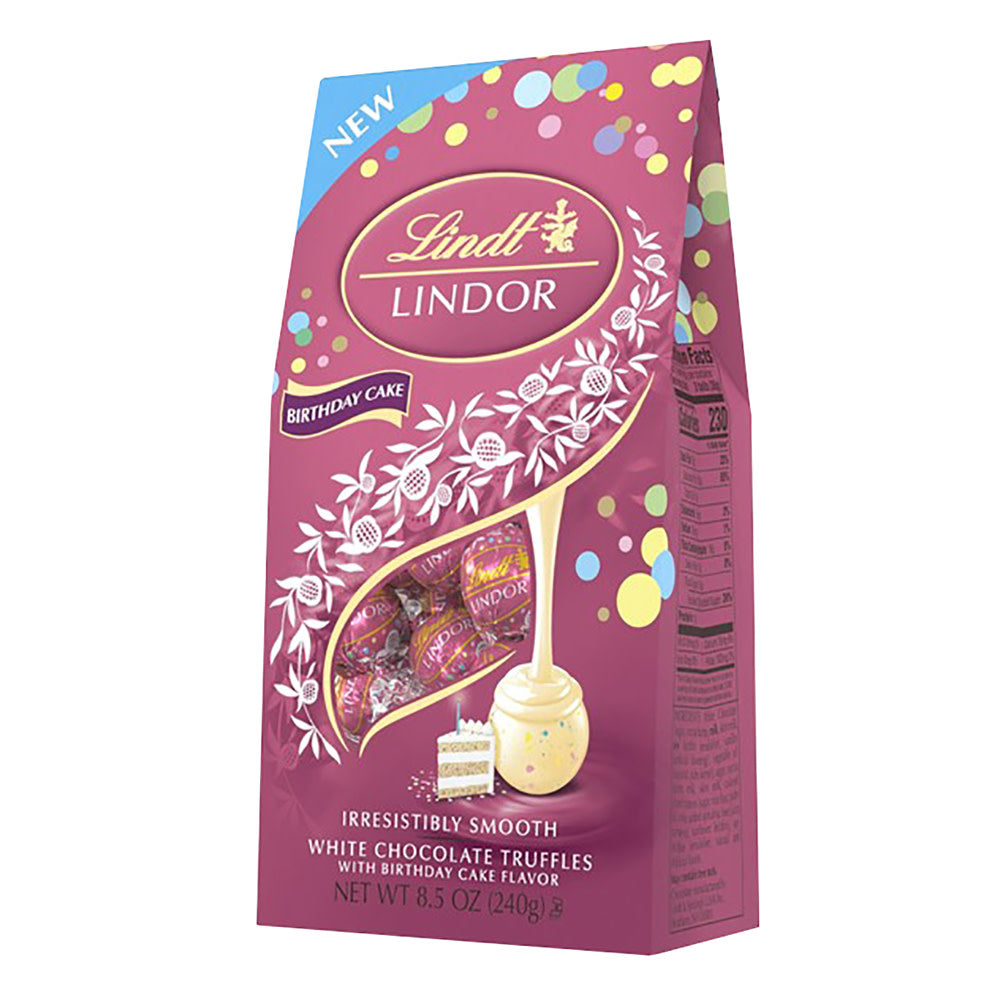 Wholesale Lindt Lindor Birthday Cake White Chocolate Truffles 8.5 Oz Bag- Bulk