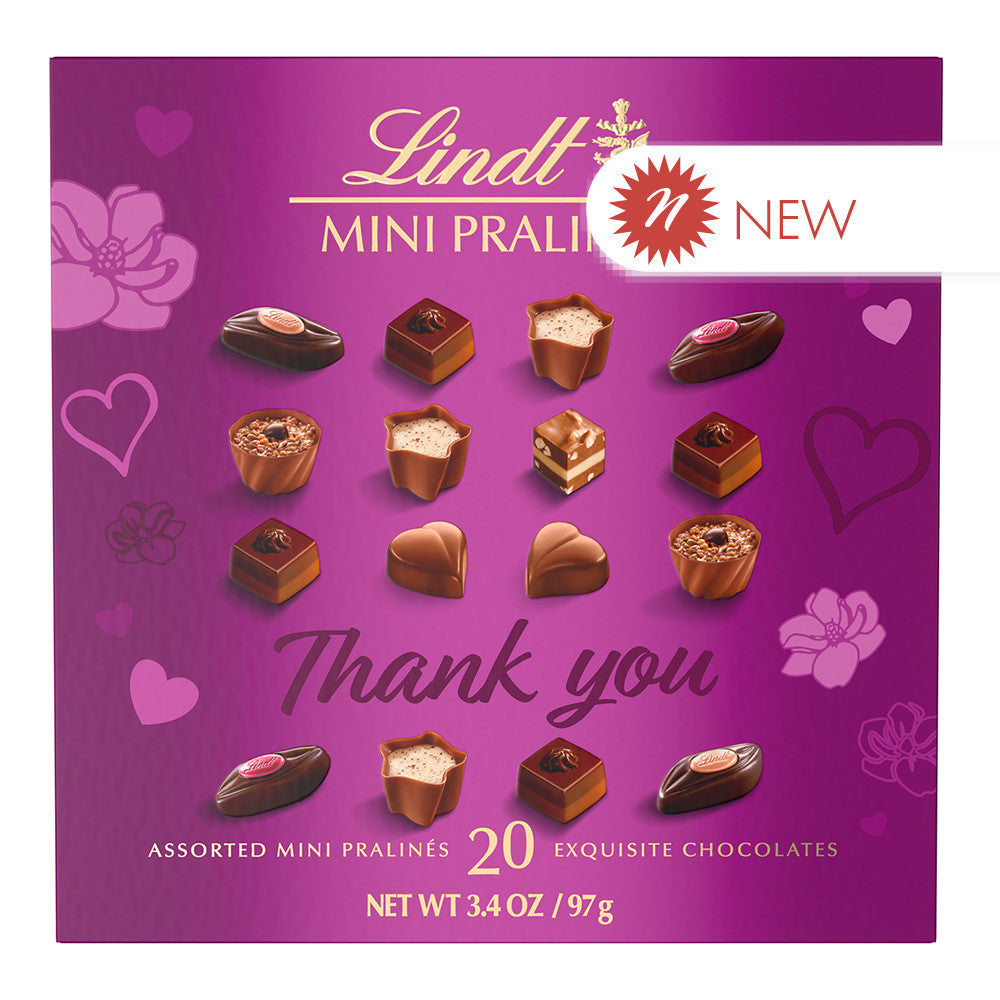 Wholesale Lindt - Mini Pralines Thnq Magenta Box - 3.4Oz-8ct Case Bulk