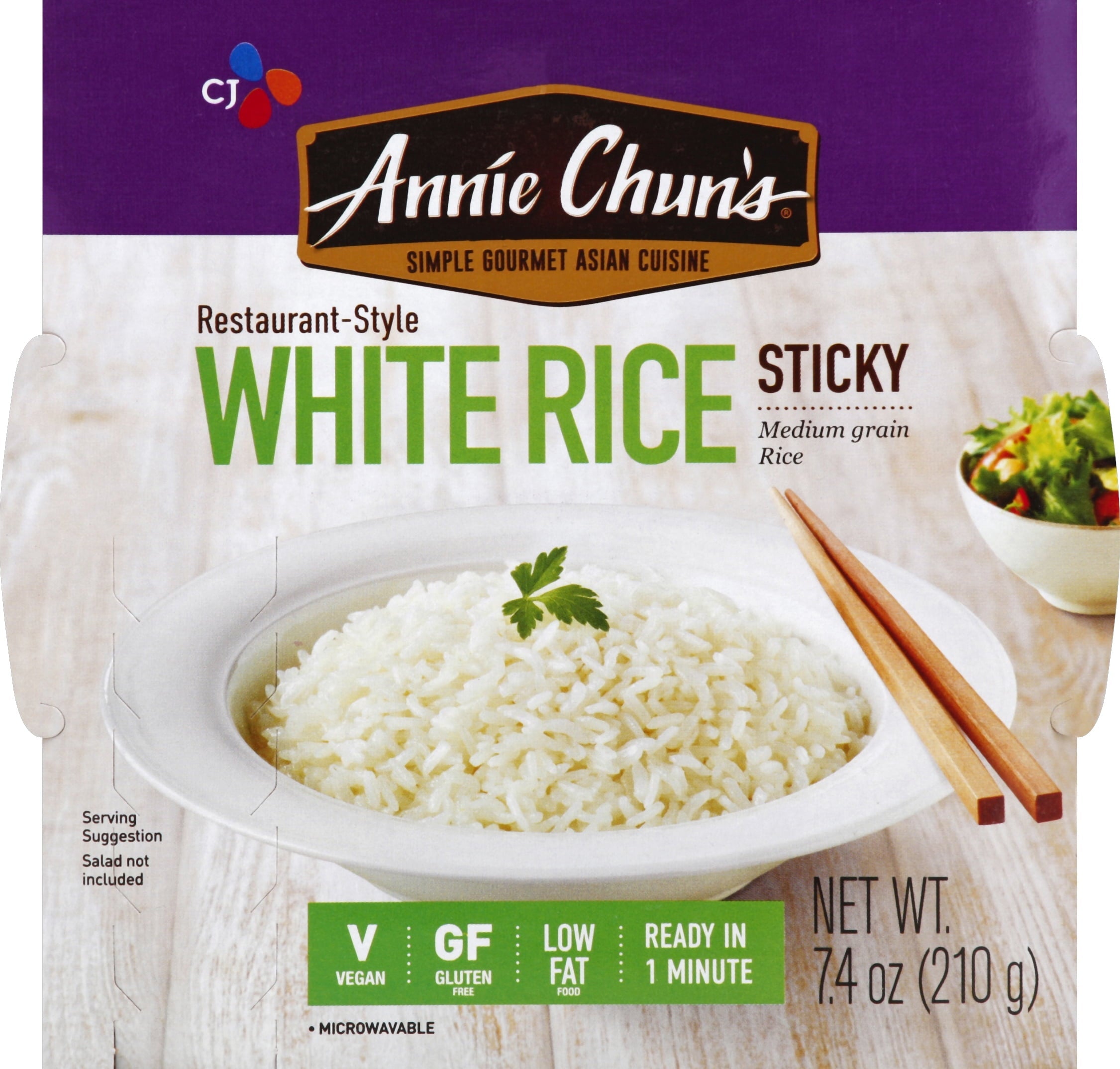 Annie Chun's Rice Express, White Sticky Rice, 7.4 oz Bag