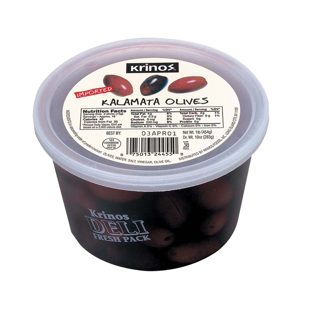 Wholesale Krinos Kalamata Olives 16 Oz Cup-12ct Case Bulk