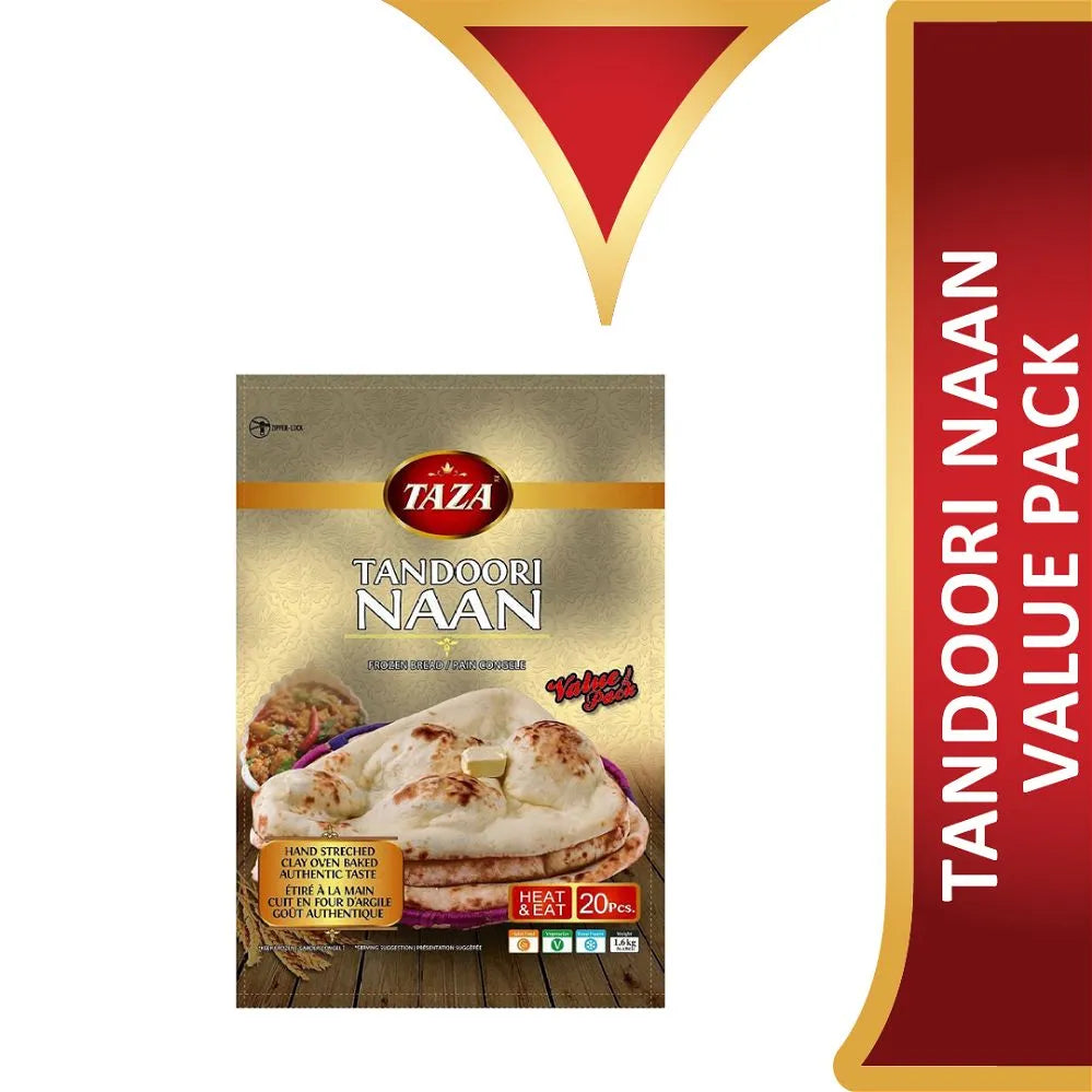 Wholesale Taza Foods Tandoori Naan Value Pack 20pcs- Bulk