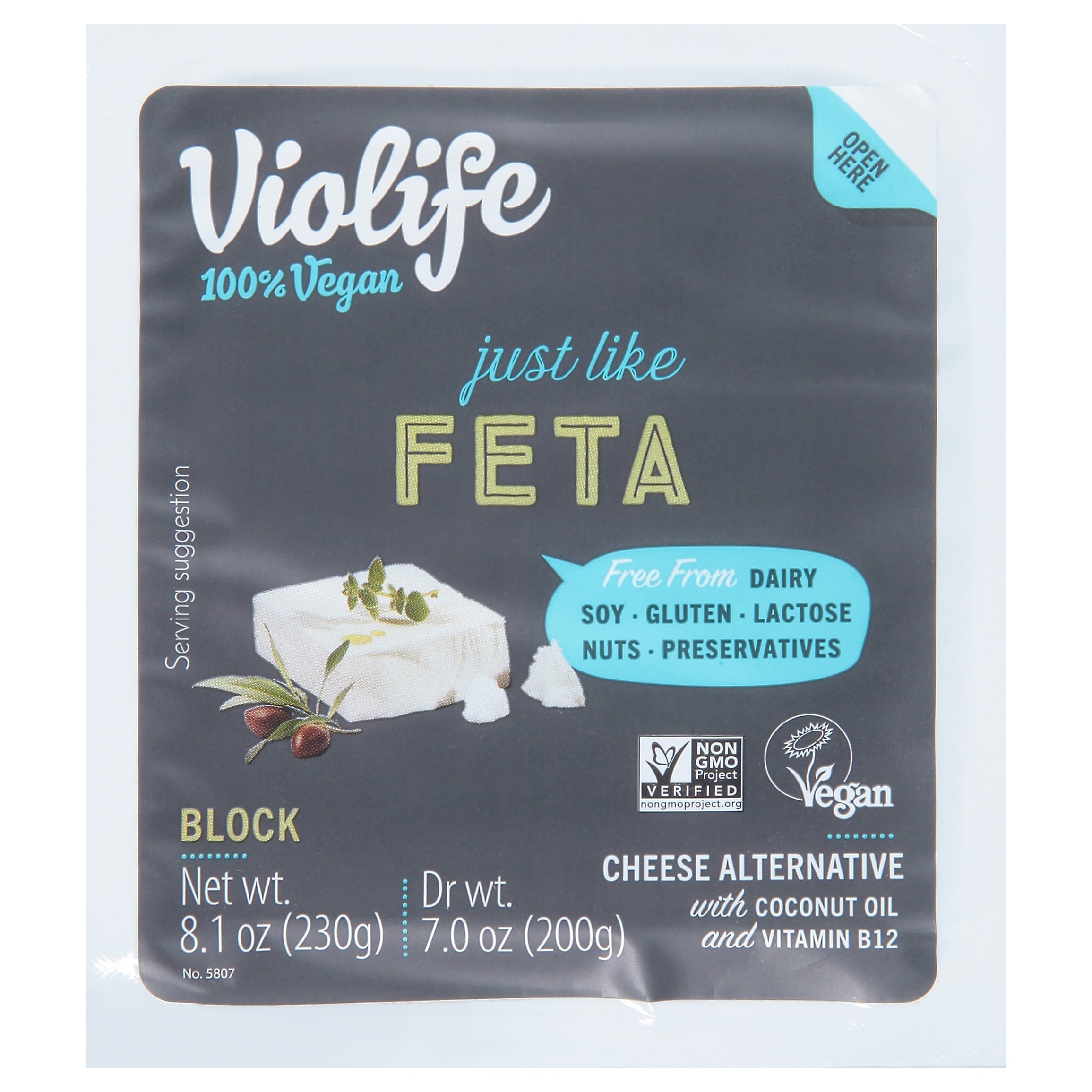 Violife Feta Block Cheese 7.05 Oz